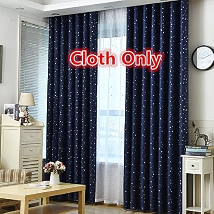 Wpkira Kids Room Decor Blackout Curtains Cute Little Star Room Darkening Thermal Insulated Blackout Grommet Top Window Curtain Bedroom 1 Panel Width