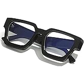 AIEYEZO Square Thick Frame Glasses for Women Men Fashion Blue Light Glasses Trendy Chic Computer Eyeglasses