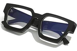 AIEYEZO Square Thick Frame Glasses for Women Men Fashion Blue Light Glasses Trendy Chic Computer Eyeglasses