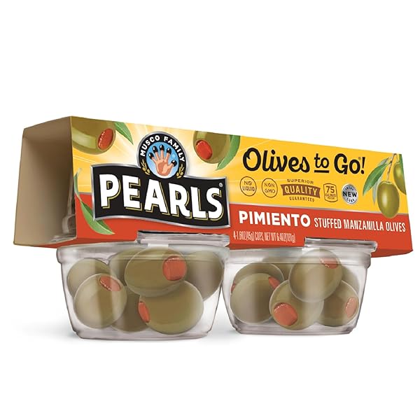 PEARLS OLIVES TO GO! PIMIENTO STUFFED MANZANILLA OLIVES,...