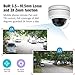 LEFTEK Dome Camera 2.5'' Mini POE Dome PTZ Camera 1080P 3X Zoom 3.5-10.5mm 65FT IR Distance CCTV Security Camera Outdoor IP66 Weatherproof Camera