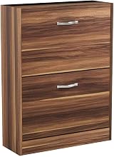 Vida Designs Walnut Shoe Cabinet 2-Drawer Slim Storage Hallway Unit view 4