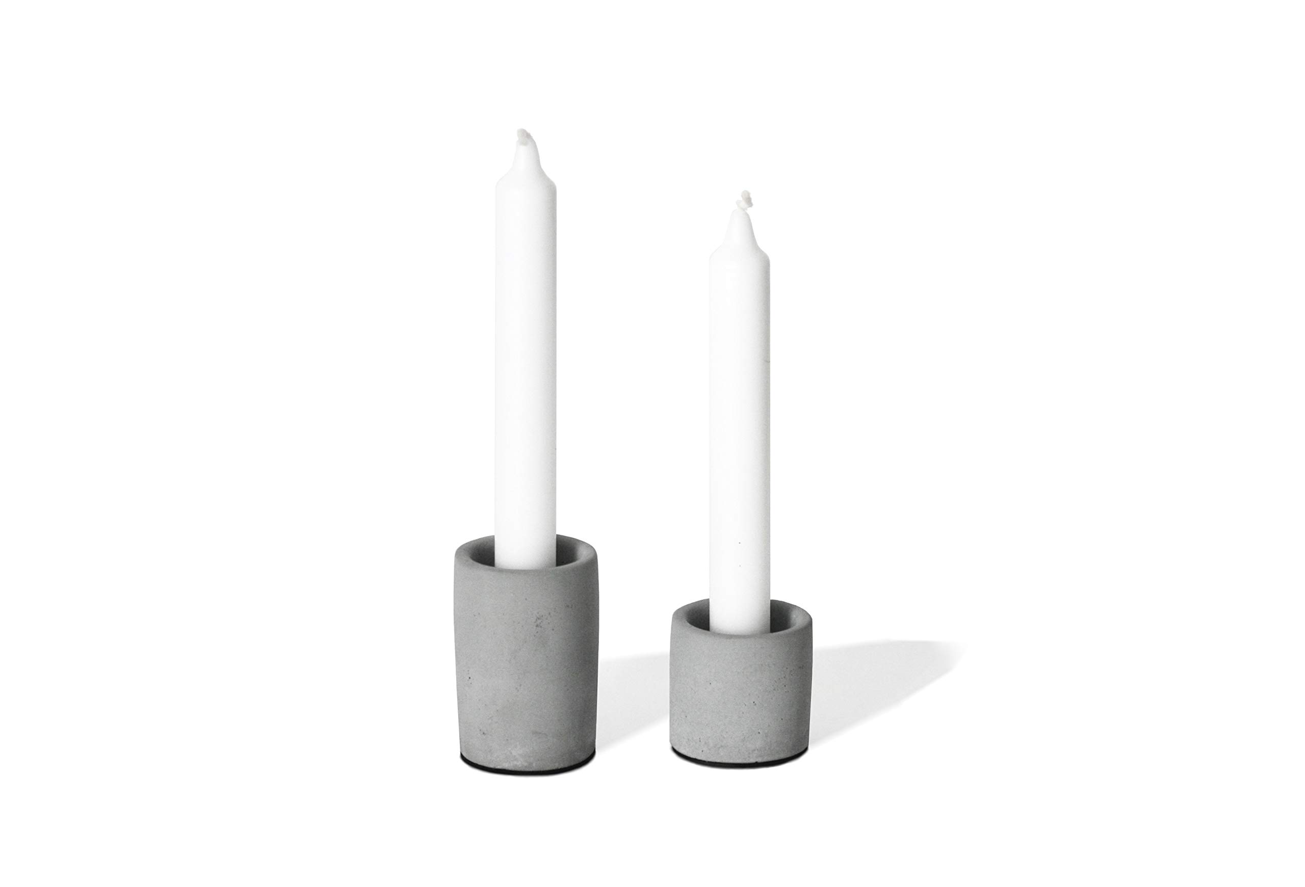 anaan High & Low Candle Holders Tealight Holder Candlestick Holders of Concrete Home Accessories Table Decoration Design Geometric Industrial (Set of 2, L + S)