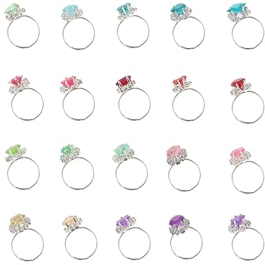 Lot De 50 Bagues Pour Petites Filles – Styles Et Couleurs Aléatoires – Idéal Pour Déguisements, Anniversaires, Boîtes à Surprises