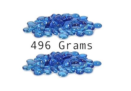 Blue Glass Rocks Accents Plants Arts Craft Outside Garde Vase