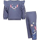 Magic Threadz Disney Clothes Baby Girls Sweatshirt & Pants Set – Marie, Lilo & Stitch, and Minnie Mouse Outfit Set (12M–24M)