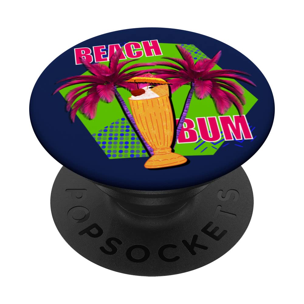 Vintage Coconut Girl Aesthetic Y2K Room Decor Beach Bum 80s PopSockets Swappable PopGrip