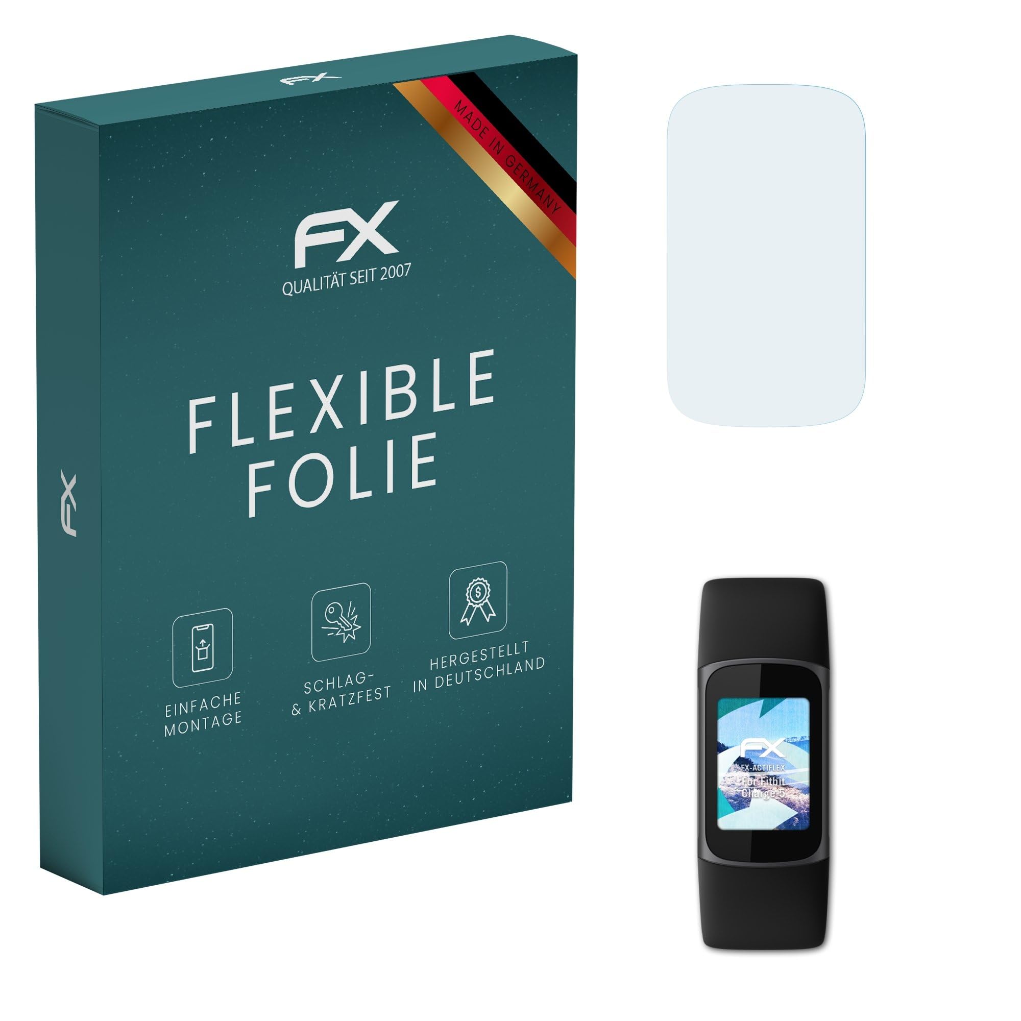 atFoliX Screen Protector compatible with Fitbit Charge 5 Protector Film, ultra clear and flexible FX Screen Protection Film (3X)