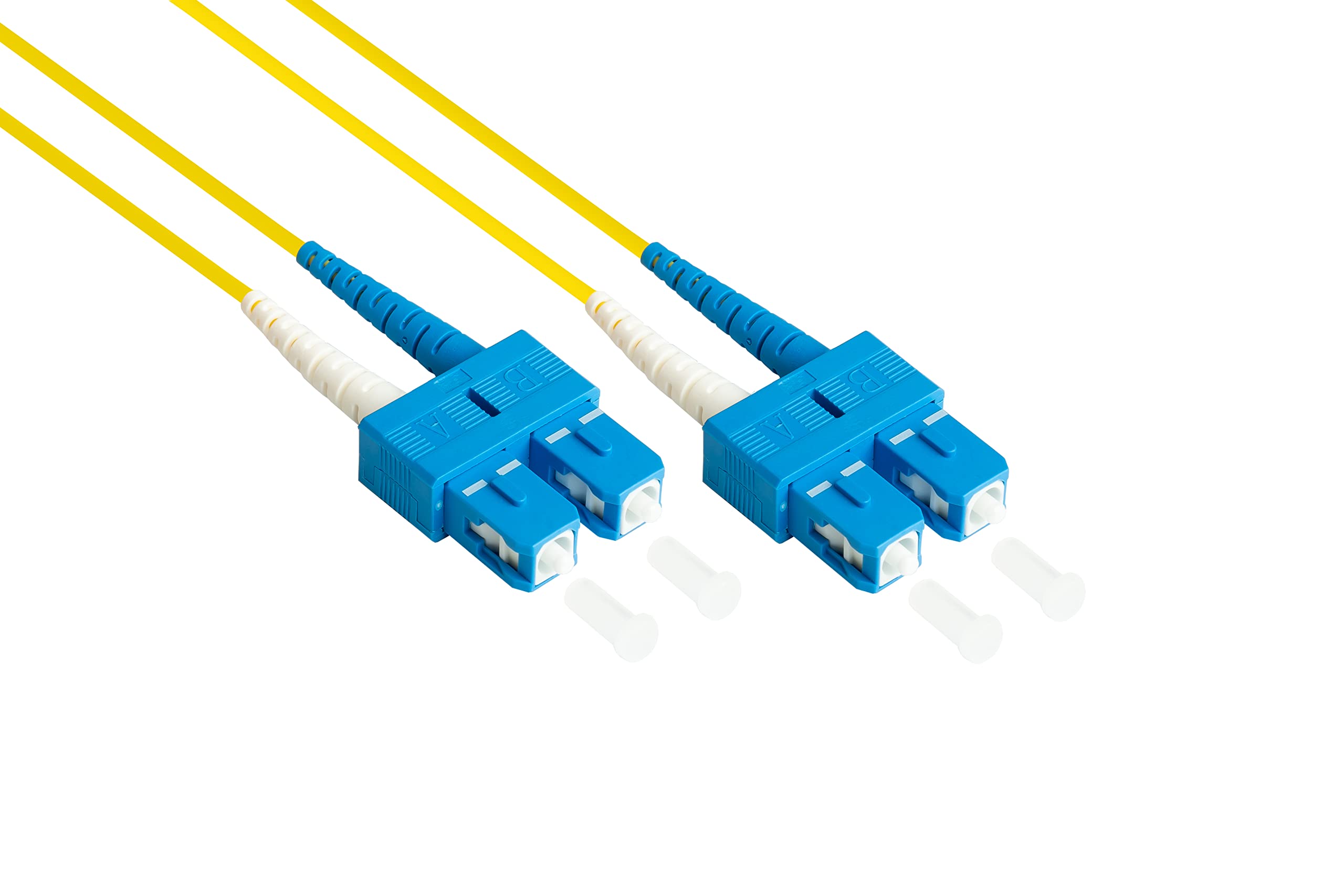 Good Connections OS2 Fibre Optic Cable Duplex Male SC to SC Singlemode 9/125 Interchangeable Polarity Fibre Optic Cable Patch Cable 0.5 m / 50 cm