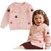 Toddler Baby Girl Cardigan Sweater Cute 3D Flower Design Long Sleeve Infant Fall Clothes Knitted Tops
