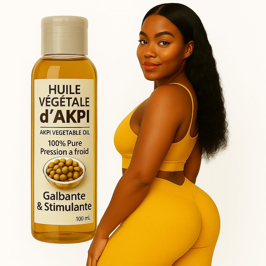 Akpi Oil 100% Natural - Fat Buttocks and Breast - High Protein Concentration - Anti-Aging and Anti-Wrinkle - 100 ml - I Love My Popotin