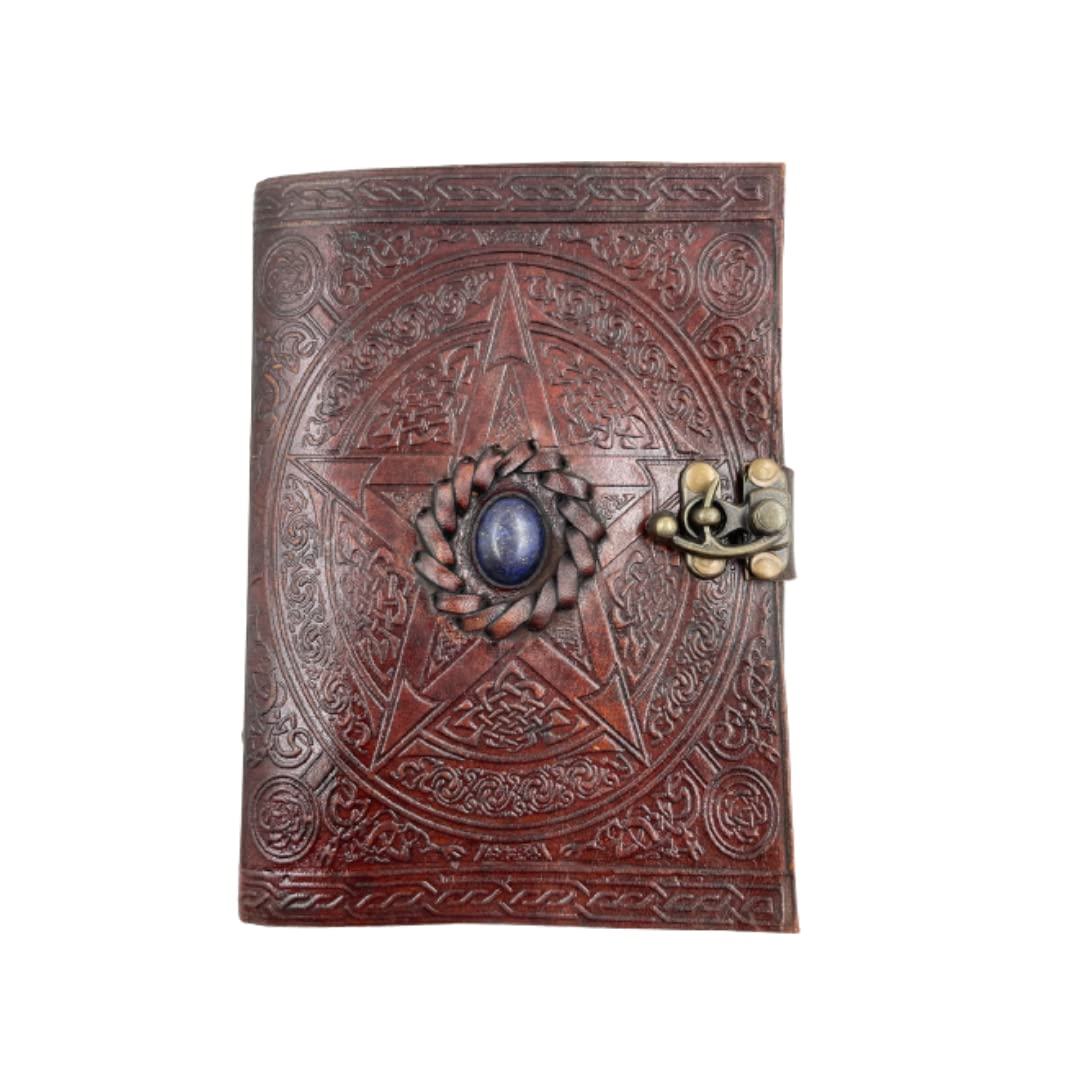 OVERDOSE PENTAGRAM LAPIS STONE Leather Journal Size - 5"x7" Inches | 12 x 17cm