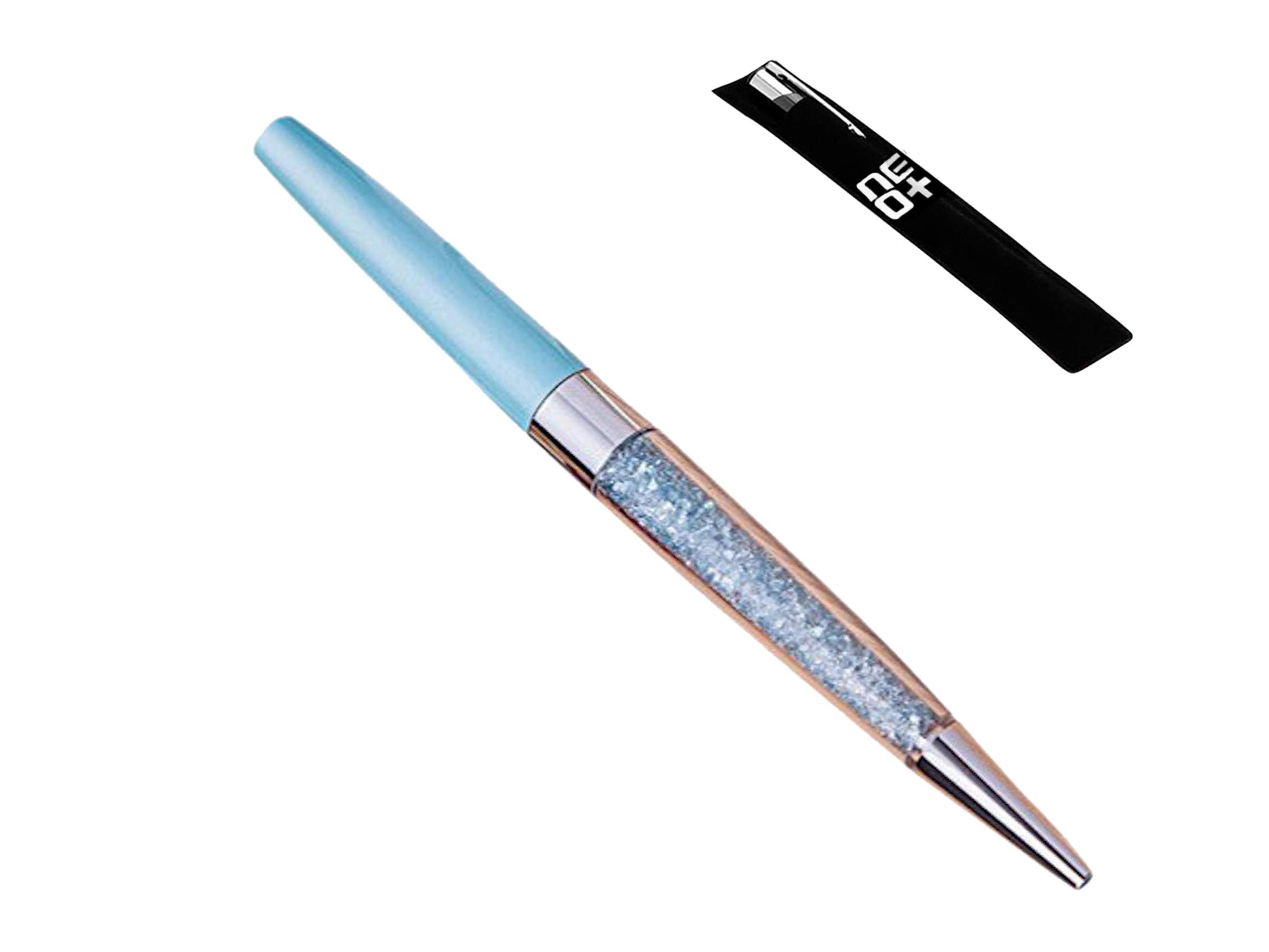 UK Seller ! Crystal Ballpoint Pen Made with 140 Sparkling Crystal Elements. Pen refill and pen pouch included. (BLUE)
