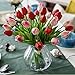 Meiwo Artificial Tulips, 10 Pcs Fake Tulips Flowers for Wedding Bouquets/Home Decor/Party/Graves Arrangement(Red)