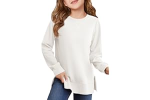 Haloumoning Girls Oversized Crewneck Sweatshirts Kids Long Sleeve Shirts Tops Fall Pullover 5-14 Years