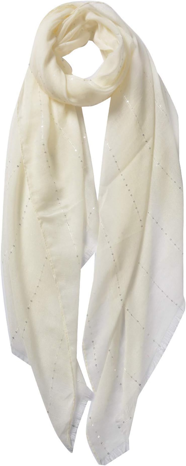 Plain Colour Ladies Scarf Shoulder Wrap Wedding Bridal Shawl Sequin Sparkle Line Detail Soft Feel, Large Size