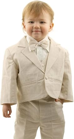 Tenue Costume De Ceremonie En Lin 5 Pieces Pour Bebe Lin Naturel 3 Mois Amazon Fr Vetements Et Accessoires