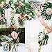 AerWo Artificial Palm Leaves, Tropical Safari Leaves Large Green Faux Monstera Leaves for Hawaiian Luau Party Supplies, Aloha Jungle Beach Birthday Leave Table Decorations, 36pcs 3 Kinds