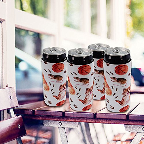 Acelane Slim Can Koozie Sleeves Neoprene Beverage Coolers – Set of 4 (A1)