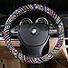 Fly5D Universal Automotive Multi-Color Steering Wheel Cover Natural Fibers Auto Car Wrap Cover