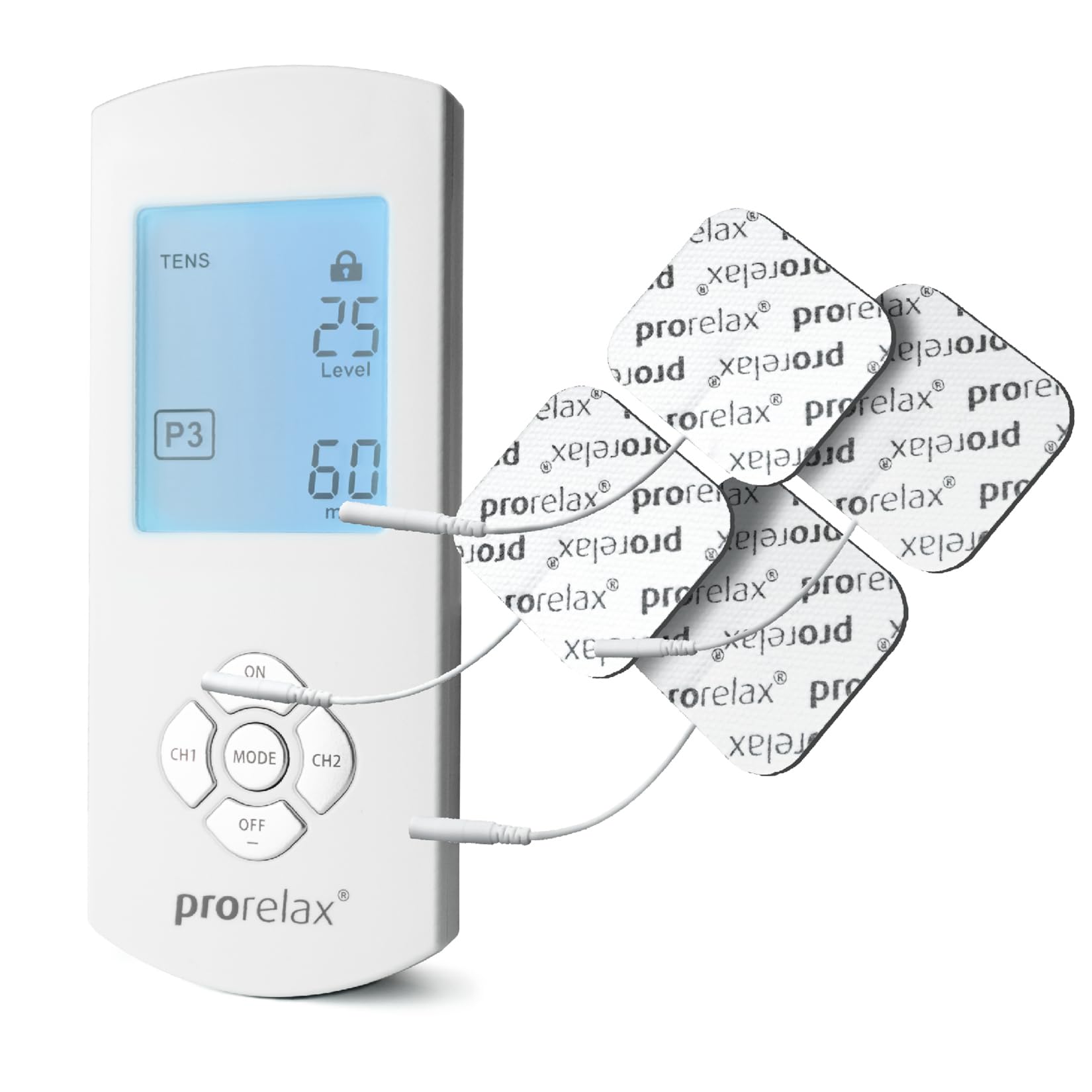 prorelax TENS/EMS Duo Comfort | Electrostimulation device | 2 therapies with one device | Natural therapy against chronic pain and for muscle building | With large, illuminated display