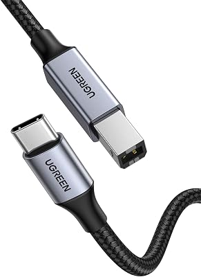 USB C Druckerkabel USB B auf USB C Kabel, Scannerkabel (Silber 1m)