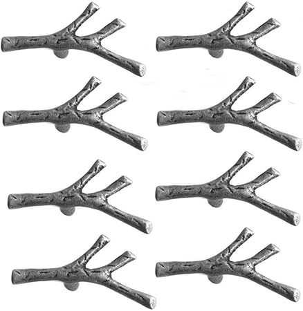 Joyindecor 8 Pack Twig Branch Cabinet Knobs Zinc Alloy Vintage