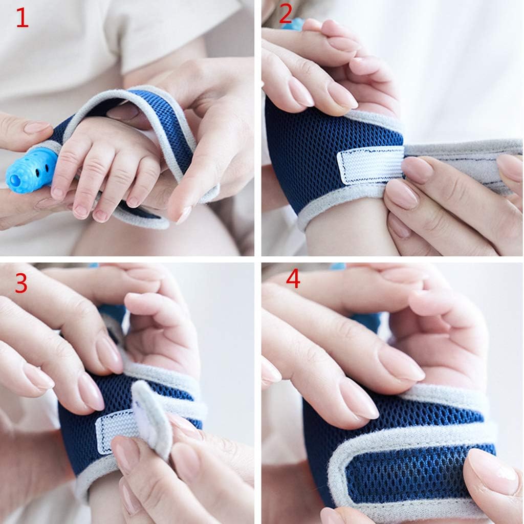 Junye Baby Child Finger Guard Stop Bande De Poignet Pour Sucer Le Pouce Mitaines Dallaitement Pour Bebe Sucette De Dentition Ne De Soins Dentaires Jaune Anneaux De Dentition Bebe Puericulture