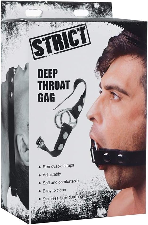 XR Brands Deep Throat Gag, Black, Small/Medium - Image 3