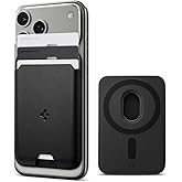 Spigen for MagSafe Wallet, Holds 3 Cards, MagFit Compatible with iPhone 17/16/15/14/13/12 Models, Pixel 10 Series, MagSafe-Cases, Pixelsnap, Plaud Note & More, Card Holder - PU Black (3-Cards)
