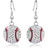 Baseball Earrings for Women Leather Softball Earrings Baseball Stud Earrings for Women Baseball Mom Earrings Baseball Jewelry for Sport Ball Fans Player Accessories