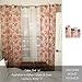 jinchan Linen Curtains for Living Room, Red Floral Paisley Patterned Curtains 84 Inch Length, Light Filtering Ikat Drapes for Bedroom, Vintage Farmhouse Window Treatments, Grommet 2 Panels, Terra Red
