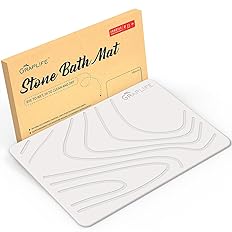 Stone Bath Mat, Quick Drying Diatomaceous Earth Bath Mat, Super Absorbent Stone Bath Mats for Bathroom, Non-Slip Diatomite Stone Bath Mat, Easy to Clean(light grey)