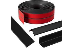 Greymond Wall Corner Protector & Edge Guard，Wall Corner Trim Inside & Outside Molding Caulk Strip, Peel and Stick Wall Moulding Edge, Ceiling, Countertop 2.36”W x22’L Black