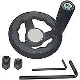 JTEYINH 0.47x4inch Diameter Round Hand Wheel with Revolving Handle for Mill Drillpress Crank Lathe