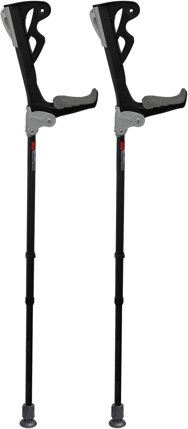 FDI Ergodynamic Pro Shock Absorbing Ultra Comfort Elbow Open Cuff Adjustable Crutches - Medium 60-75kg White - Image 4