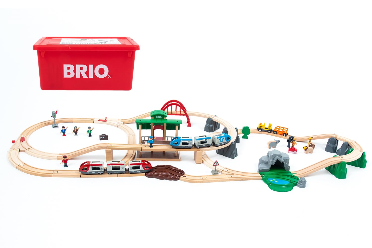 Brio 80000-142 2024 Christmas Limited Rail Set (74 Pieces Total), Ages 3 and Up, Includes Exclusive Case (Christmas Gift, Rail Set, Toys, Wooden Rails)