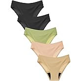 TIICHOO Period Underwear for Teens Seamless Leakproof Girls Period Panties 5-Pack