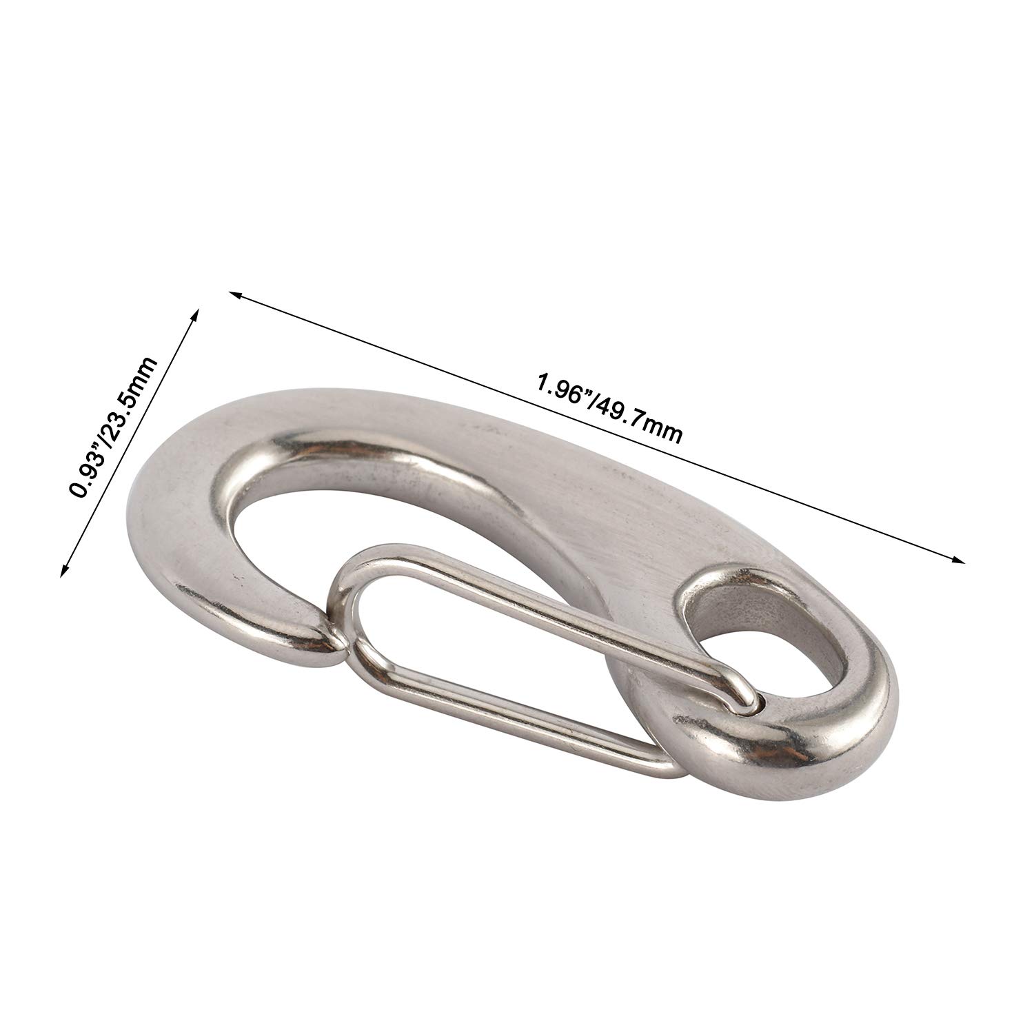 10Pack 2" Boat Marine Stainless Steel 316 Gate Spring Clip Snap Hook Clip eBay