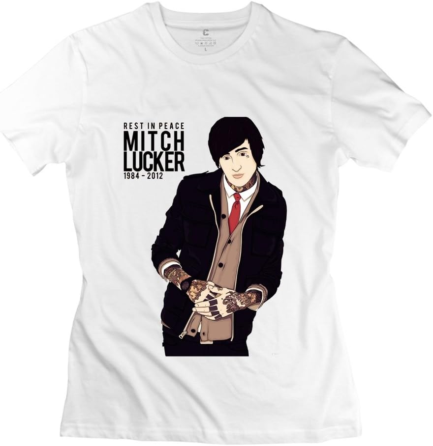 QDJT Women's Mitch Lucker Rest In Peace T-Shirt White