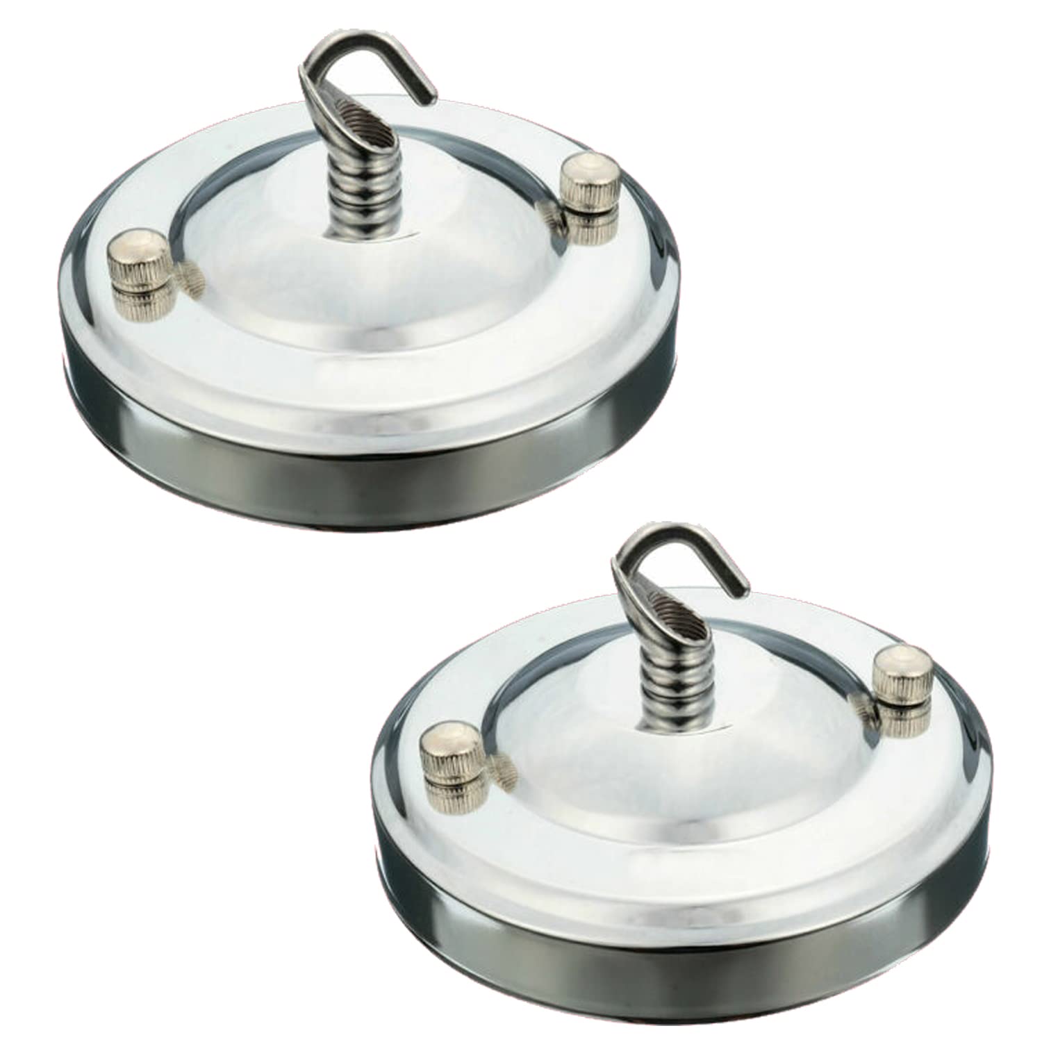LEDSone 2 Pack Chrome Vintage Single Out Ceiling Rose Hook Plate for Light Fitting Chandelier, 108mm Metal Antique Side Fitting Ceiling Plate with Accessories for Ceiling and Wall Lamp