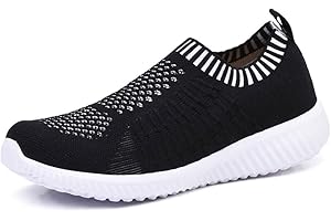 TIOSEBON Women's Athletic Walking Shoes Slip On Casual Mesh-Comfortable Tennis Workout Sneakers