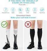 ACWOO Compression Socks 2 Pairs Unisex Graduated Support Non-Slip Breathable view 5