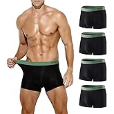 Arjen Kroos Men's Trunks Underwear 4 Pack Seamless Silk Boxer Briefs
