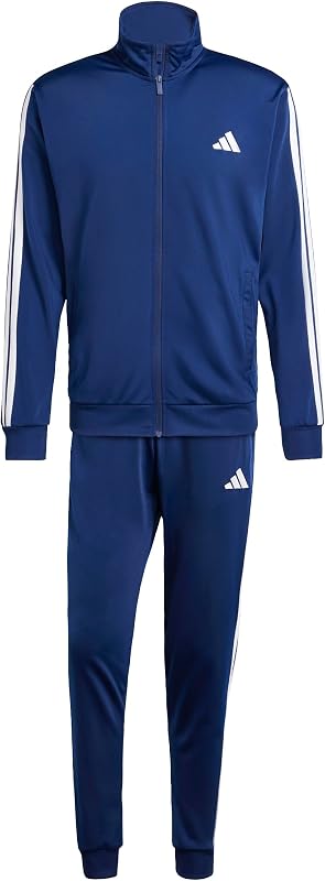 Uomo Sportswear Basic 3 Stripes Tricot Track Suit, Dark Blue, M — foto 1 di 6