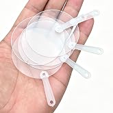 50Pcs 5cm Transparent Blank Hand Fan for Wedding Favors DIY, Clear Plastic Fan Blanks for Craft Projects, Party Decoration Supplies Birthday Bridal Shower (50PCS Circle)