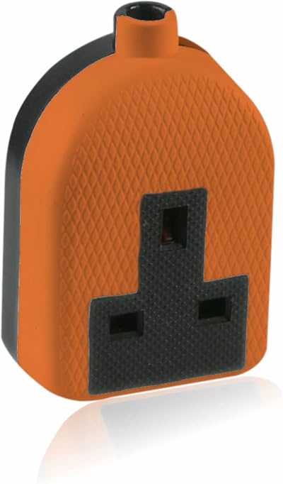 LORD C Heavy Duty 13A 1 Gang Re-Wireable Rubber Block Extension Socket Orange