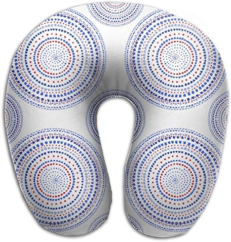 Dancing Dervish Circles Or Mandala On White Memory Foam Travel Neck Pillow U Shaped Travel Neck Support Cushion
