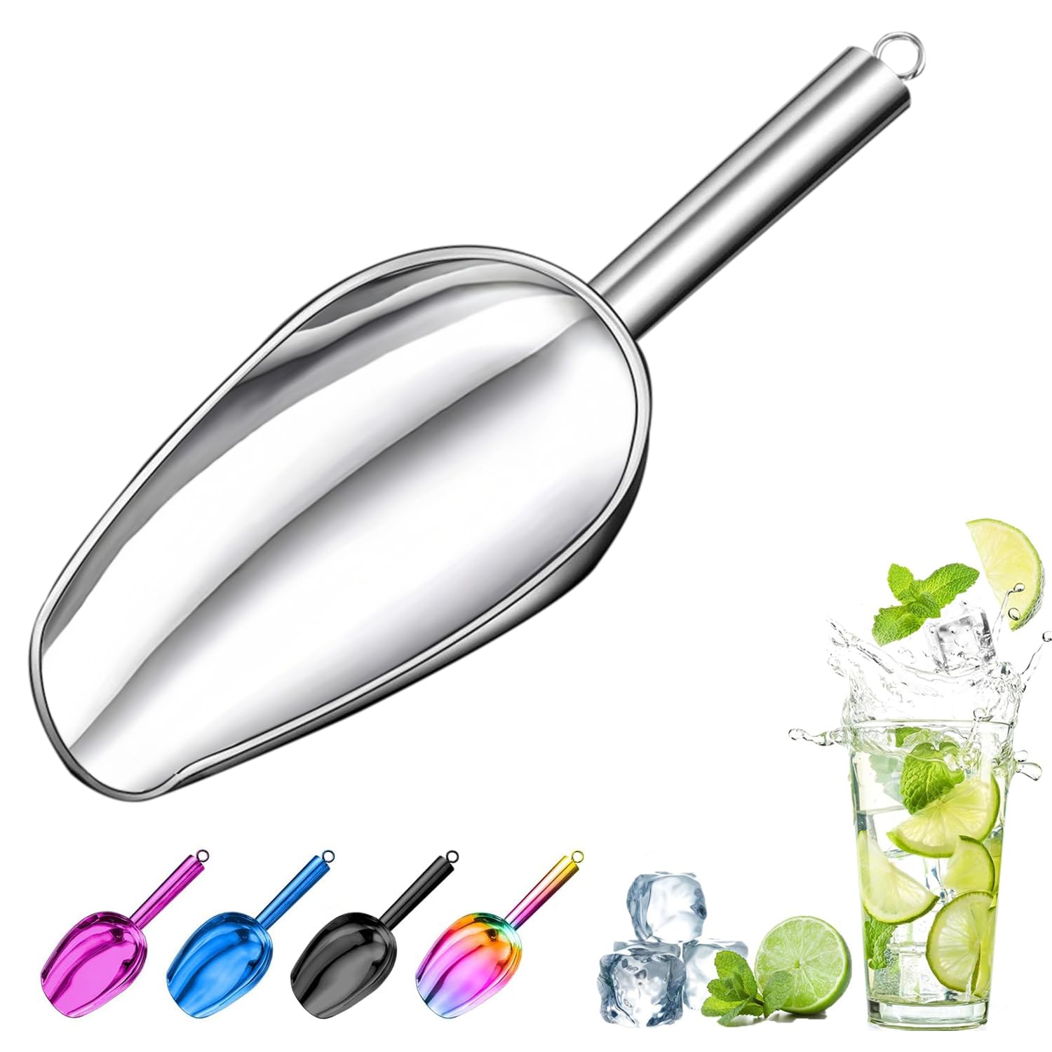 Metal Ice Scoop?Kitchen Ice Scooper for Ice Maker,Stainless Steel Small ...