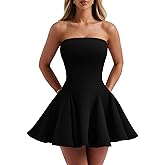 DAAWENXI Women's Sexy Summer Strapless Mini Dress Homecoming Off Shoulder Sleeveless Party Club Short Dresses